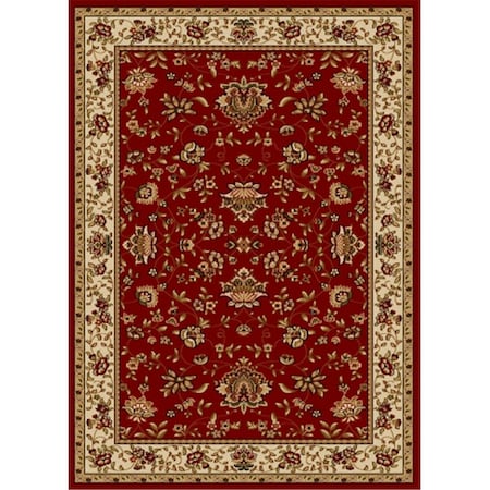 1597-1430-RED Como Rectangular Red Traditional Italy Area Rug- 3 Ft. 3 In. W X 4 Ft. 11 In. H